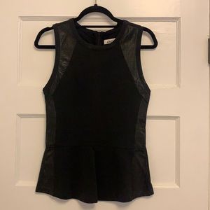 AIKO Black Sleeveless Peplum Top Size S